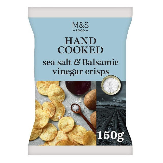 M&S sea salt and vinegar crisps 150g, imported from the UK