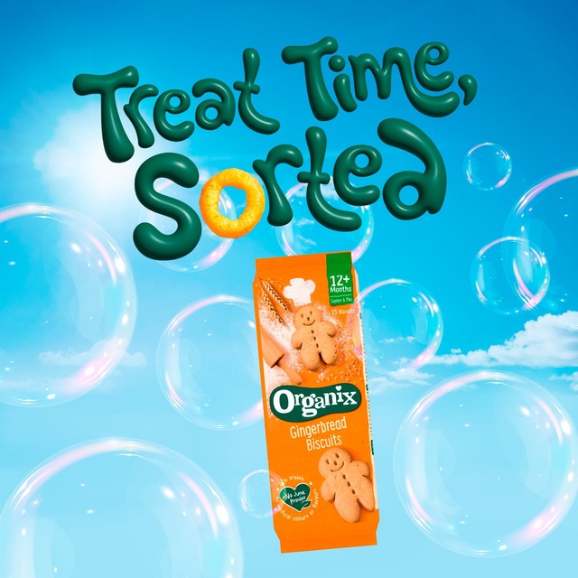 Organix gingerbread men biscuits 5x20g, imported from the UK