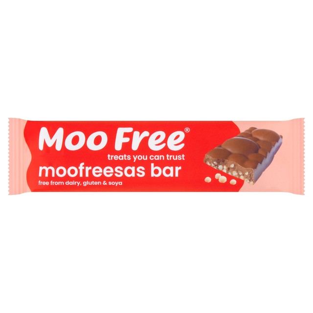 Moo Free cocoa bar with biscuit rice 35g, imported from the UK