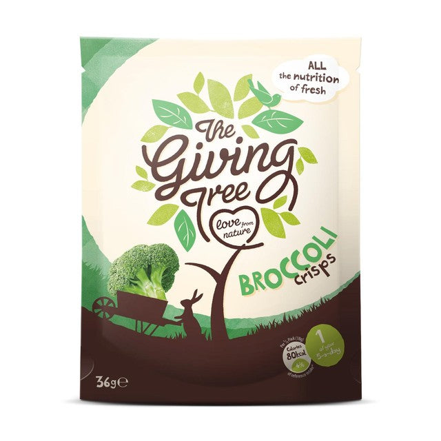 Giving Tree vacuum fried broccoli crisps 36g (British brand)
