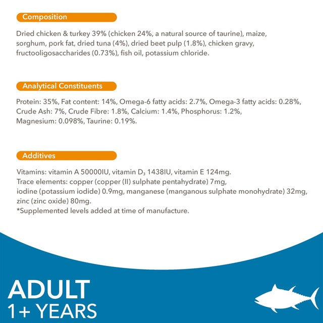 IAMS Advanced Nutrition Adult Dry Cat Food with Tuna 800g, UK version