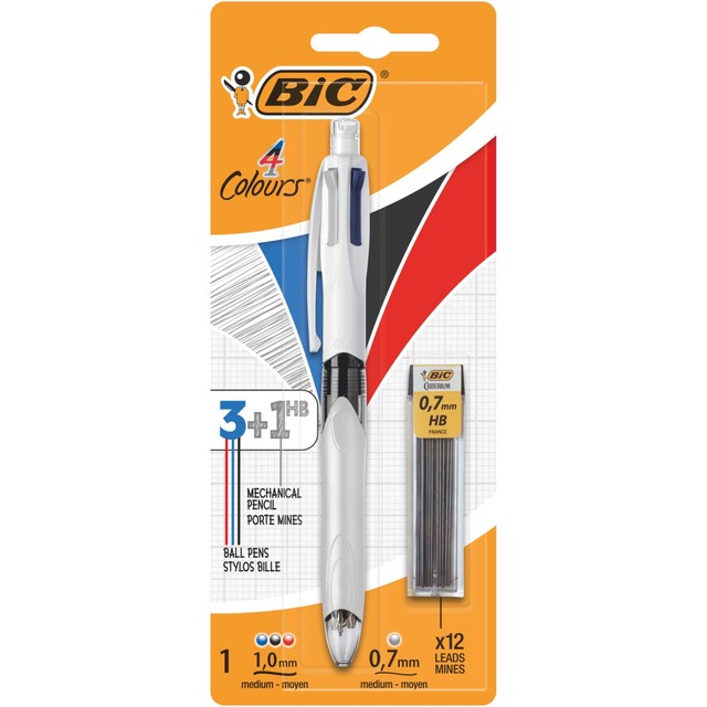 BIC 4 Colours Multifunctional Pen and HB Pencil Set Pack of 1 - British product