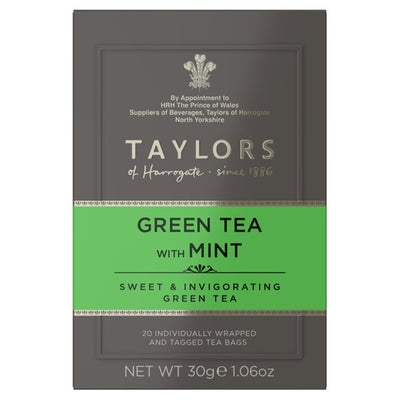 Infusettes de thé vert à la menthe Taylors, paquet de 20