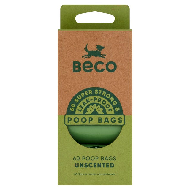 Beco Pets Unscented Dog Poop Bags 60 per pack - British product