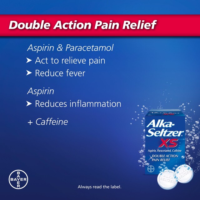 Alka Seltzer XS pain relief tablets 20 pack - British product