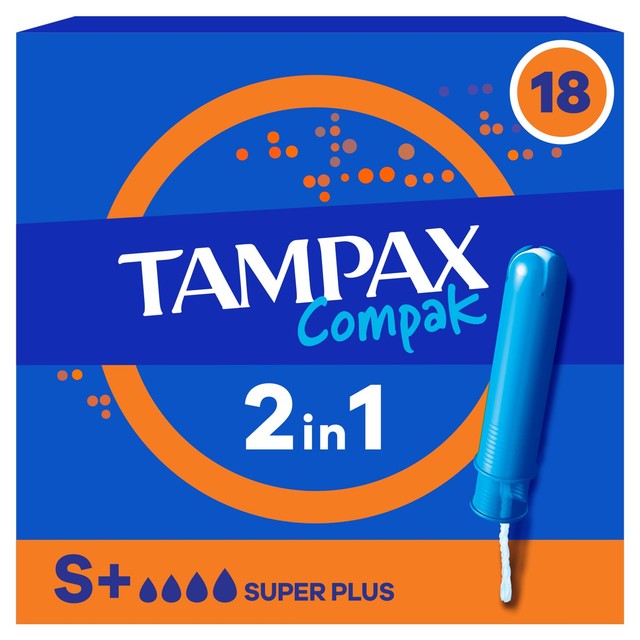 Tampax Compak Super Plus tampons 18ct (British brand)