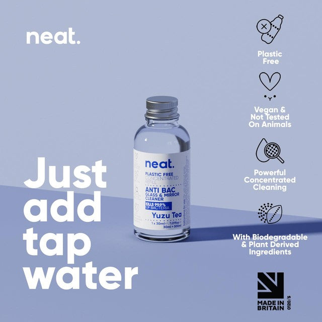 Neat Anti-Bac Glass Cleaner Concentrate Yuzu Tea 30ml, imported from the UK