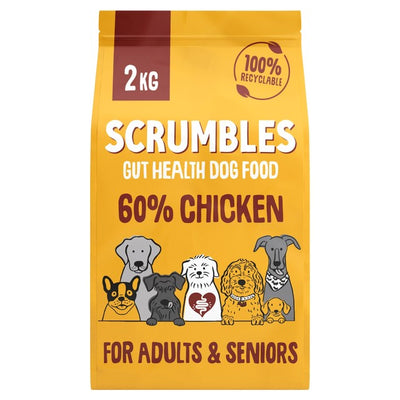 Scrumbles Natural Gluten-Free Dry Dog Food with Fresh Chicken for Adult & Senior Dogs 2kg