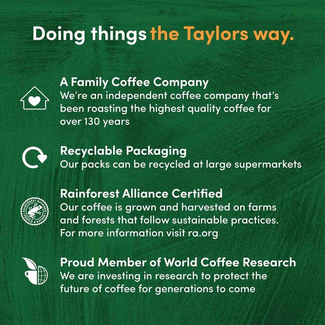 Taylors Dark Roast Hot Lava Java Ground Coffee 200g (British brand)