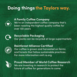Taylors Dark Roast Hot Lava Java Ground Coffee 200g (British brand)