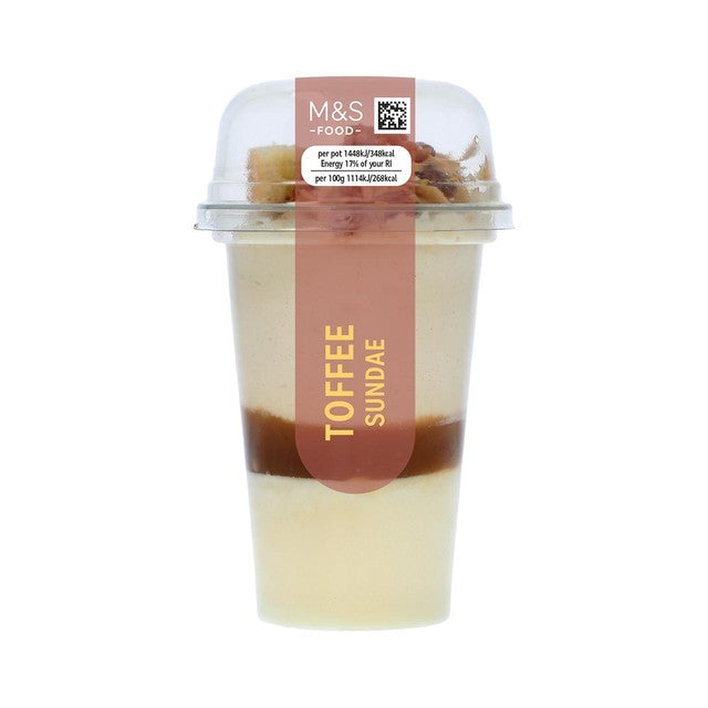M&S toffee sundae dessert pot 130g, imported from the UK