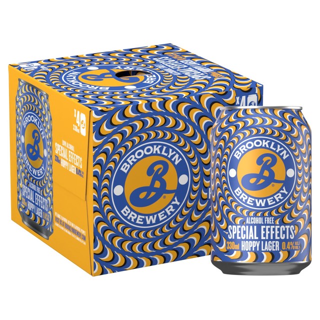 Brooklyn low alcohol lager beer 4x330ml cans - British product