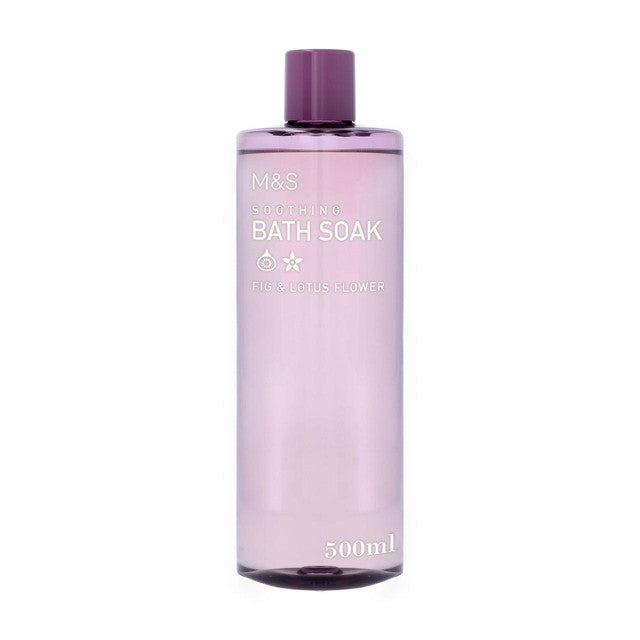 M&S Soothing Bath Soak with fig and lotus flower 500ml, imported from the UK