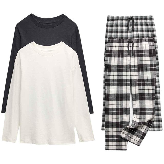 M&S Check Pyjama Set Black 7-8 years, imported from the UK