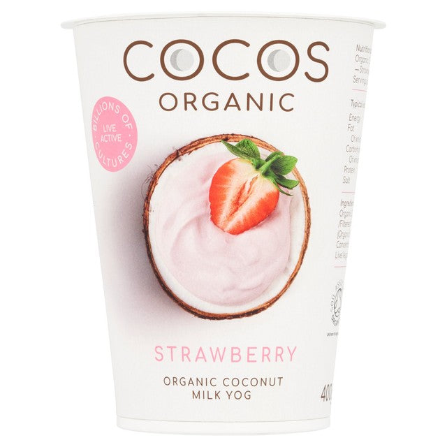 COCOS Organic Strawberry Coconut Yoghurt 400g - British product