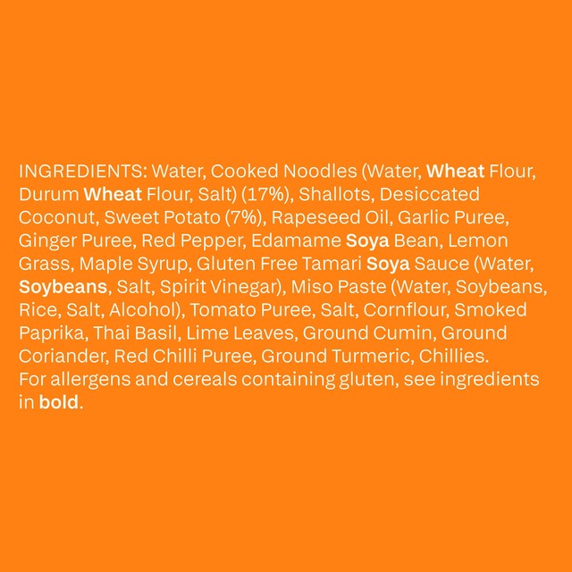 all plants sweet potato noodle curry frozen ready meal 300g - British product