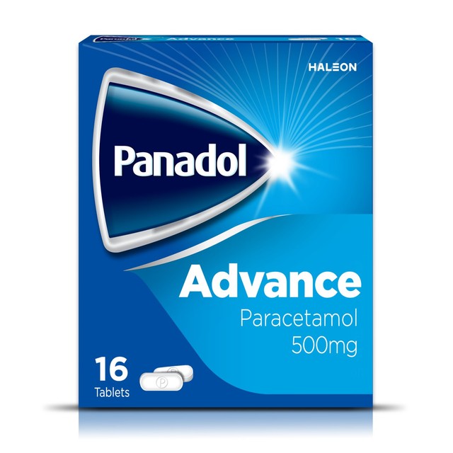Panadol Advance paracetamol 500mg tablets 16 pack, imported from the UK