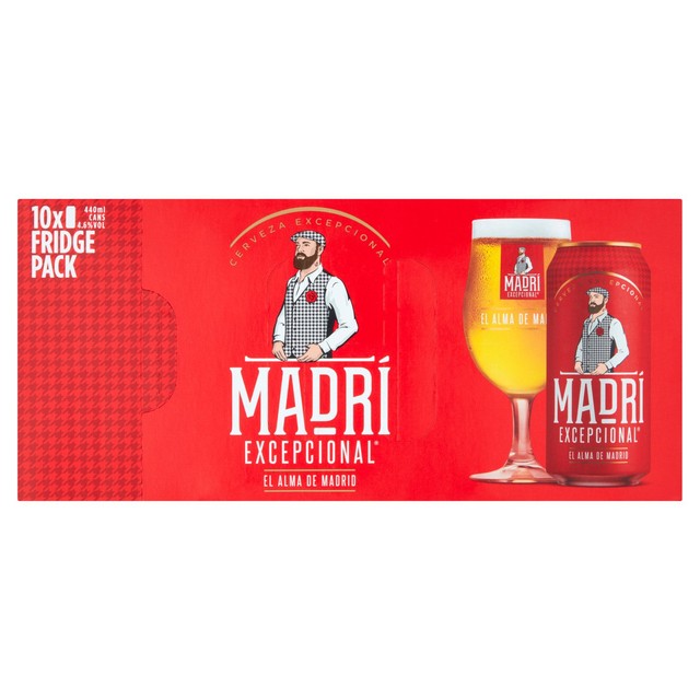 Madri Excepcional lager beer 10 x 440ml, imported from the UK