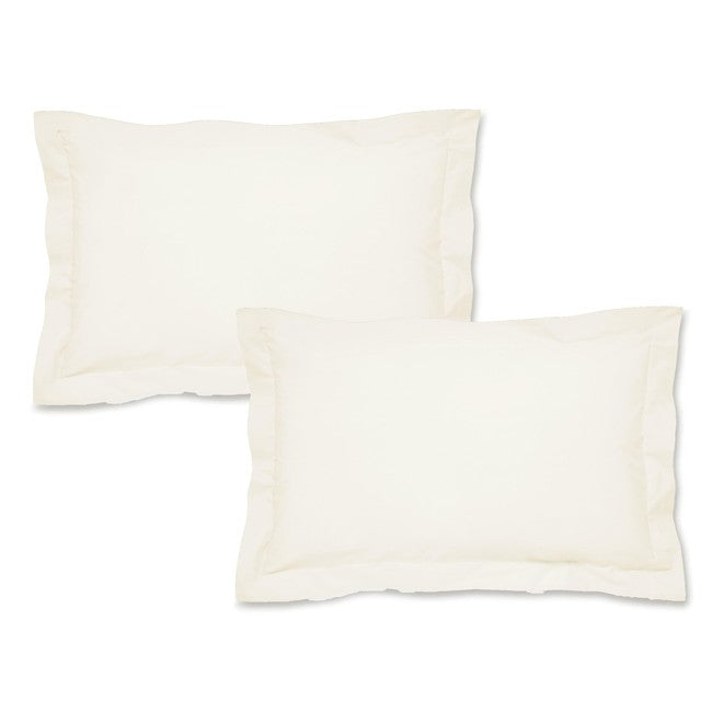 Catherine Lansfield cream polycotton Oxford pillowcases 50x75cm - British product