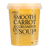 M&S smooth carrot and coriander soup 600g, imported from the UK