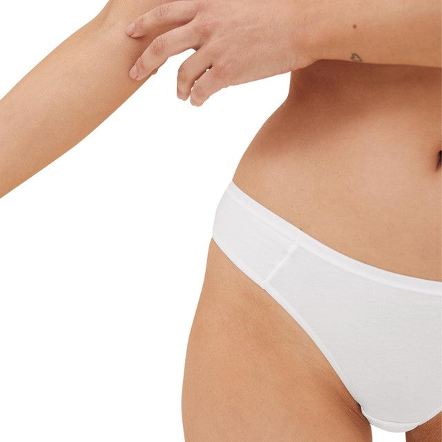 M&S no VPL cotton modal bikini knickers in white, size '10 5 pack, imported from the UK
