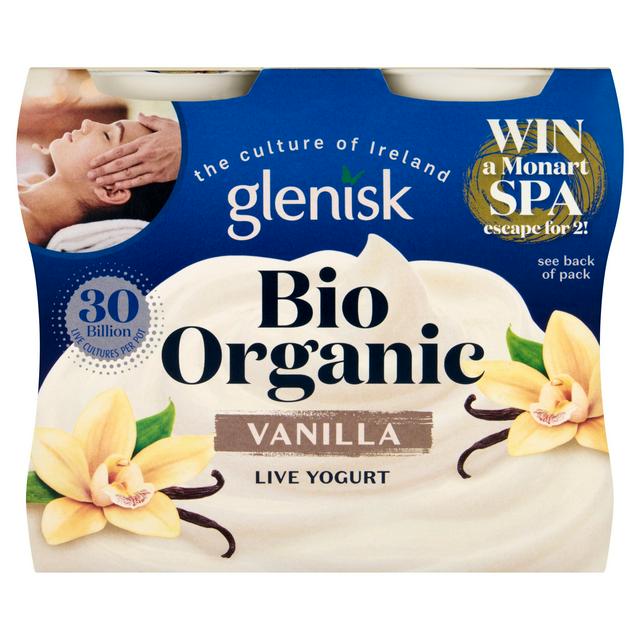 Glenisk Bio Organic Vanilla Live Yogurt 4x125g