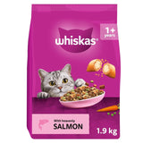 Whiskas 1+ salmon adult dry cat food 1.9kg (British brand)