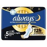 Always Ultra Secure Night Extra sanitary towels Size 5 - British product