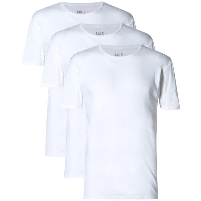 M&S cotton short sleeve vests white size S, imported from the UK