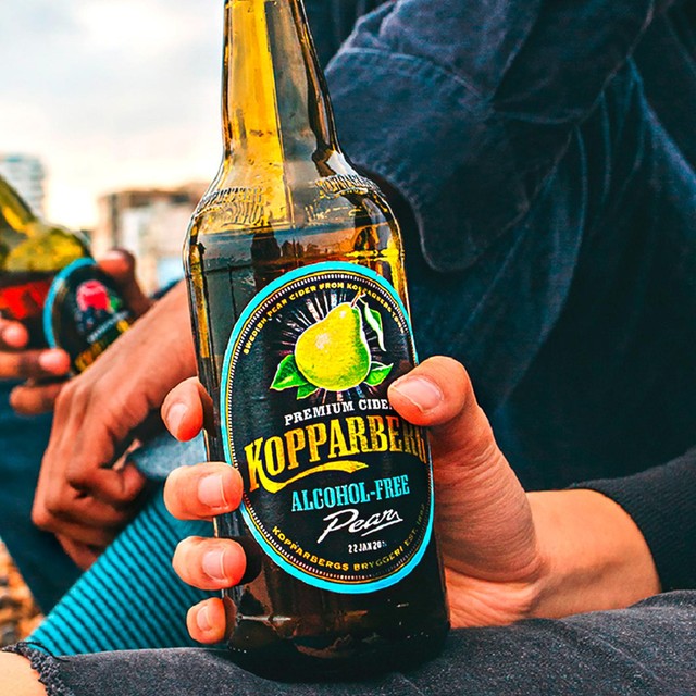 Kopparberg Alcohol Free Pear Cider 500ml Glass Bottle, UK version