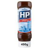 HP Sauce Topdown brown sauce in a 450g plastic bottle, UK version
