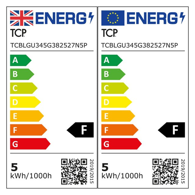 TCP LED GU10 daylight non-dimmable spotlight bulb 5 pack (British brand)