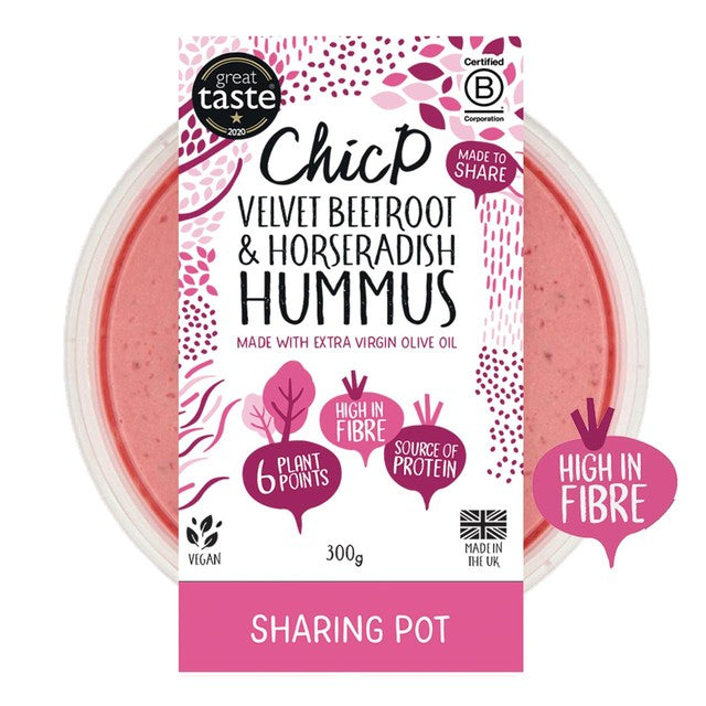 ChicP beetroot and horseradish hummus 300g - British product