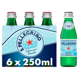 San Pellegrino sparkling natural mineral water 6x250ml glass bottles (British brand)