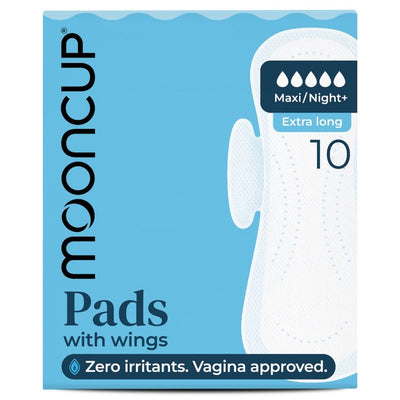 Mooncup Maxi Natt+ Bind med vinger Økologiske Mensbind 10-pakning