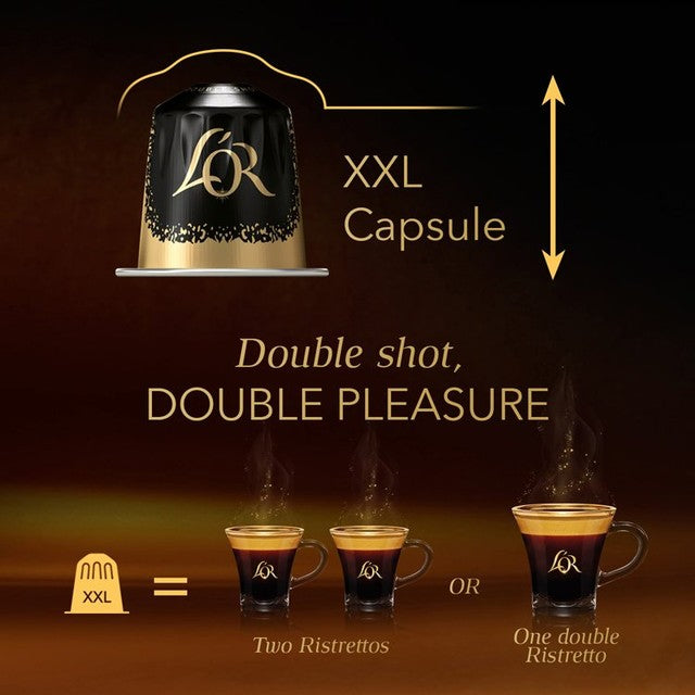L'OR Double Ristretto XXL Coffee Pods, imported from the UK