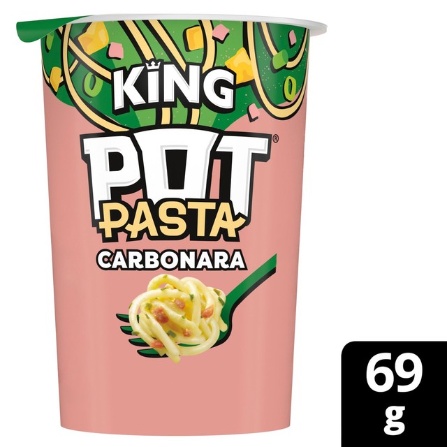 King Pot instant pasta Creamy Carbonara 69g, UK version