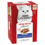 Gourmet Mon Petit fish flavour cat food 6x50g pouches, UK version
