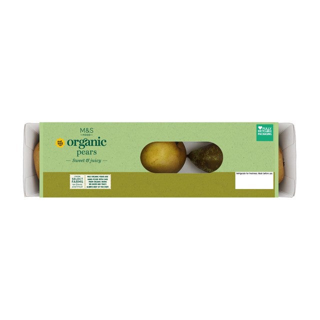 M&S Organic Ripen at Home Pears 3 per pack, imported from the UK