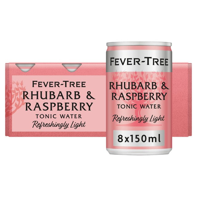 Fever-Tree light rhubarb & raspberry tonic water 8 x 150ml cans - British product
