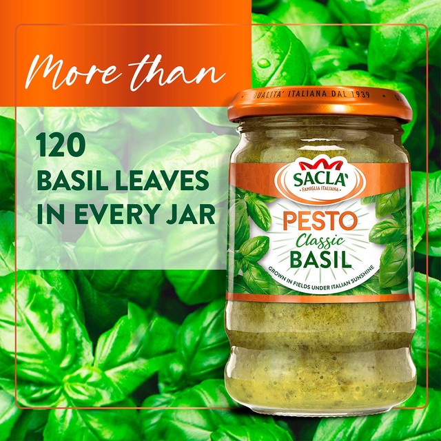 Sacla Classic Basil Pesto 190g (British brand)