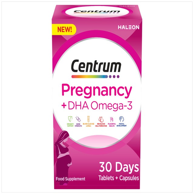 Centrum pregnancy vitamins with DHA Omega 60 pack - British product