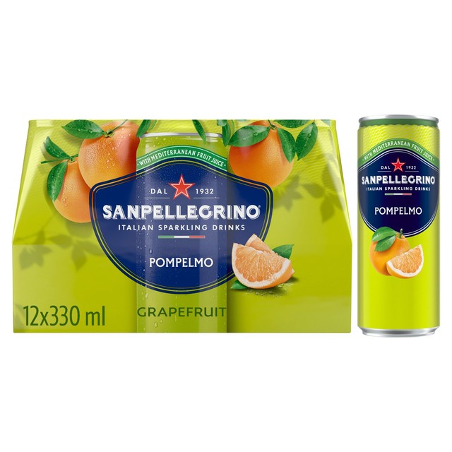 San Pellegrino Grapefruit sparkling soft drink 330ml can (British brand)