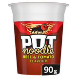 Pot Noodle Beef & Tomato instant noodle pot 90g, imported from the UK