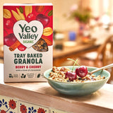 Yeo Valley berry & cherry granola cereal 360g, imported from the UK