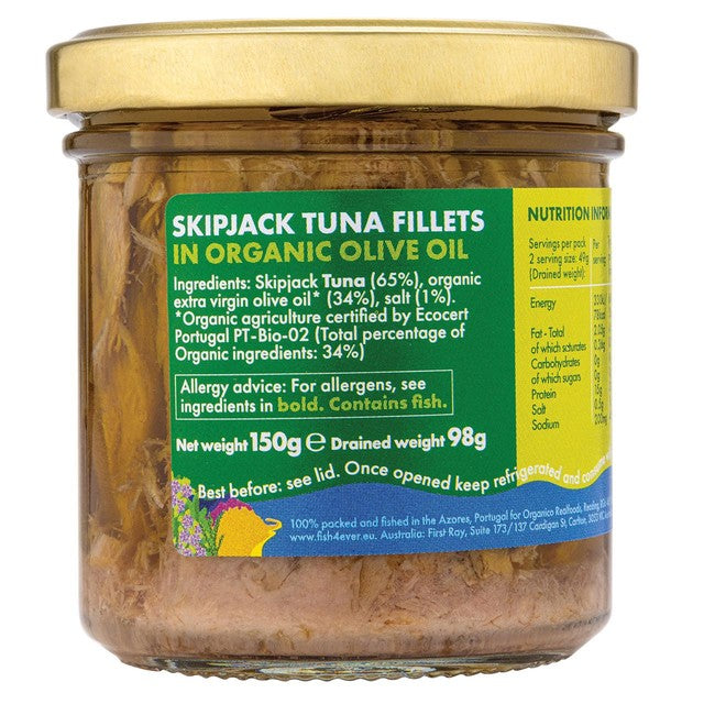 Fish 4 Ever Azores tuna fillets 150g - British product