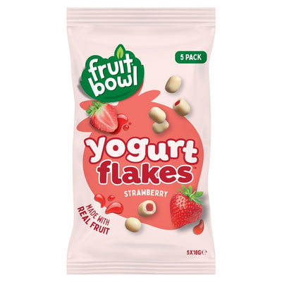 Fruit Bowl Strawberry Yogurt Flakes Fruit Snacks 5 x 18g