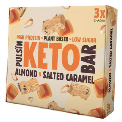 Pulsin Keto Almond & Salted Caramel Protein Snack Bars Multipack 3 x 30g