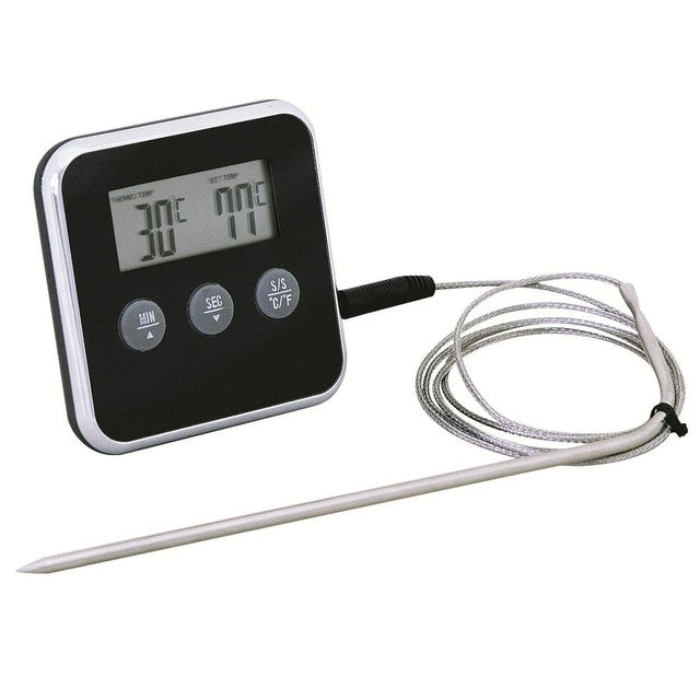 Eddingtons stainless steel digital timer with meat thermometer - British product
