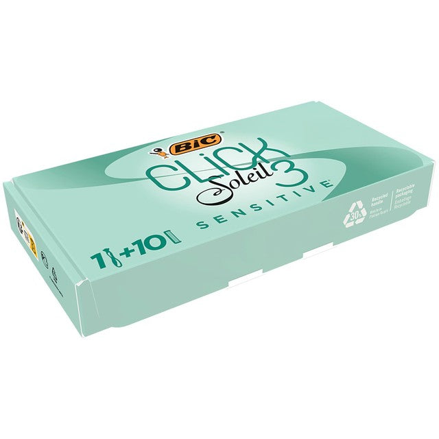 BIC Click Soleil Sensitive women's razor bundle with 10 refills - British product